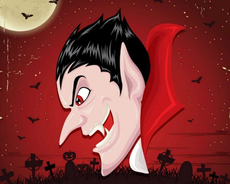 Dracula, art, red, Halloween, HD wallpaper | Peakpx