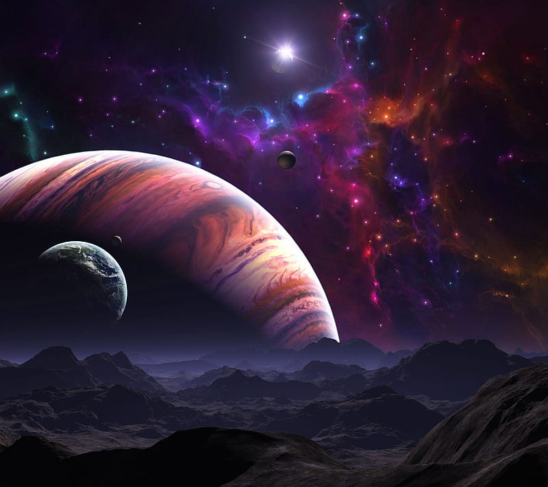 Fantasy Space, cosmo, planet, sky, star, HD wallpaper