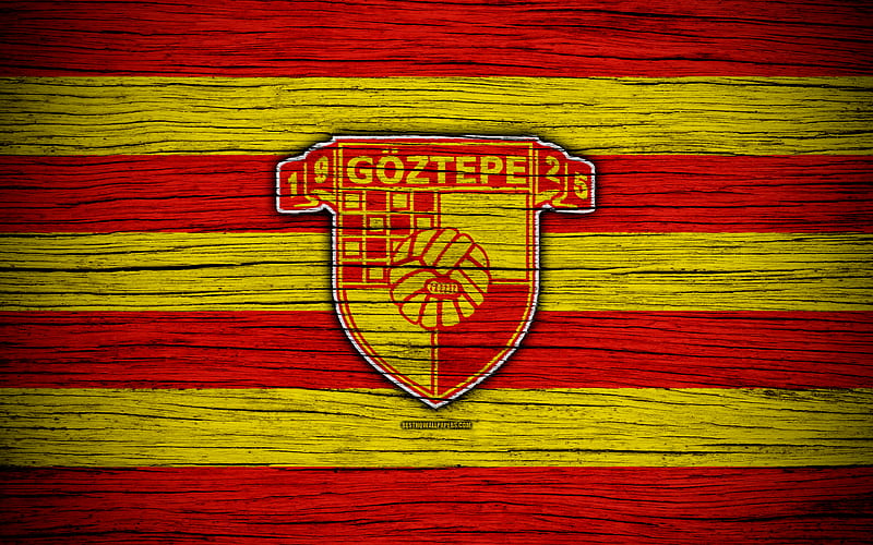 Goztepe Turkey, wooden texture, Super Lig, soccer, football club, FC Goztepe, art, football, Goztepe FC, HD wallpaper