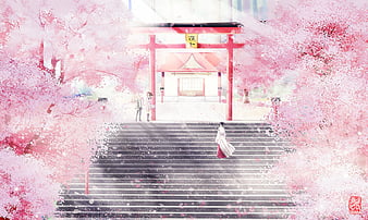 japanese cherry blossom anime wallpaper