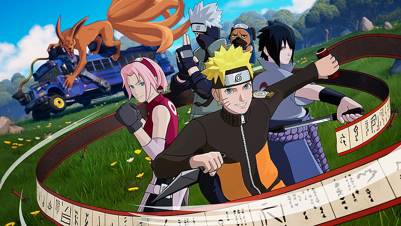 Naruto and Team 7 x Fortnite, HD wallpaper