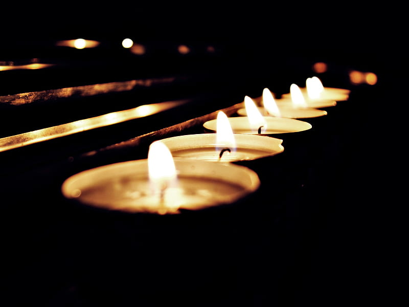 Candles, candle, church, faith, fire, HD wallpaper