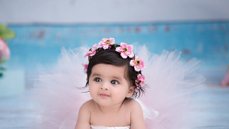 Cute Baby Girl Is Lying Down On Floor Wearing Light Pink Dress Cute, HD  wallpaper | Peakpx
