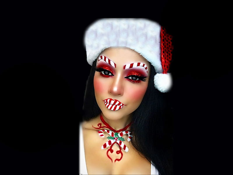 Candy Cane Makeup, bold, vibrant, bright, womens wardrobe, the WOW factor, colorful, vivid, grandma gingerbread, Complete Beauty Bookmarks, etheral women, christmas ladies, HD wallpaper