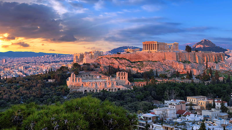 Athens Greece Sky clouds 2021 Acropolis, HD wallpaper
