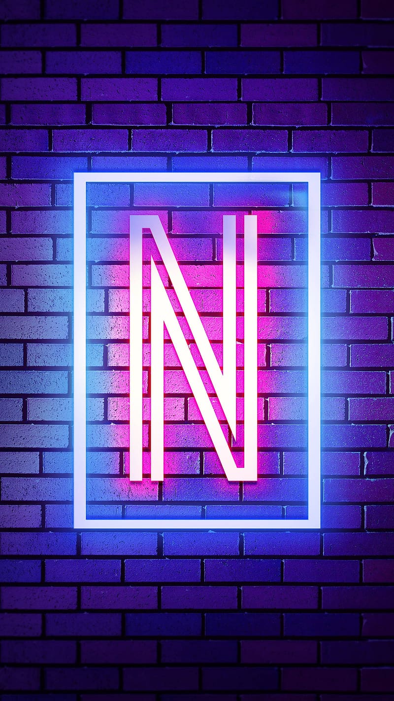 N Letter Design, neon n n naam wale, neon n, letter n, HD phone wallpaper