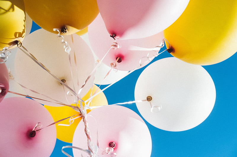balloons, sky, flight, colorful, HD wallpaper
