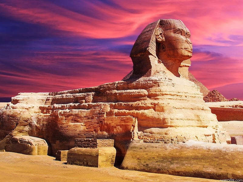 Sphinx, art, monument, desert, sky, old, egypt, HD wallpaper