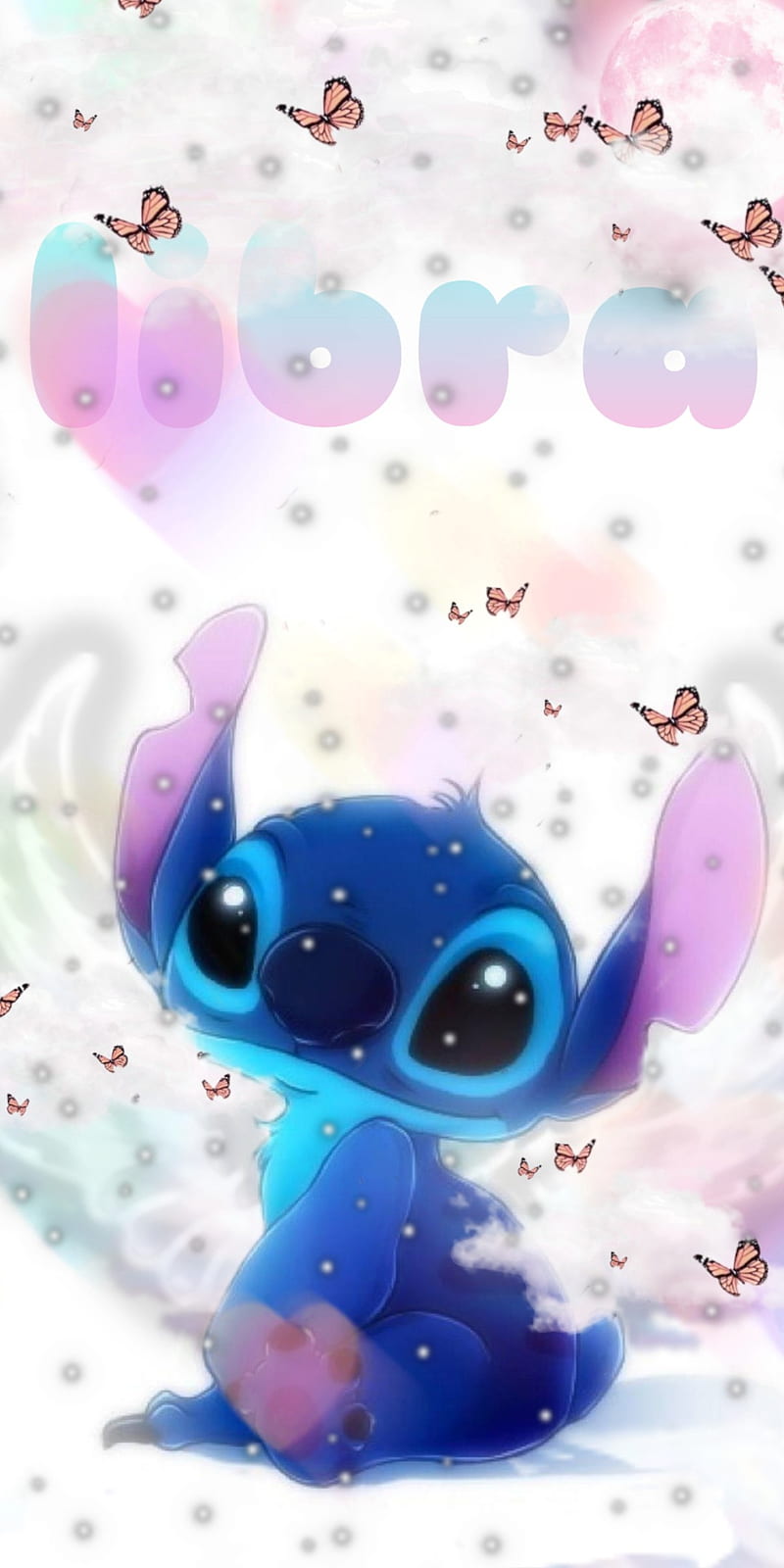 Libra stich Angel, adorable, butterfly, clouds, cute, day, moon, night, HD phone wallpaper