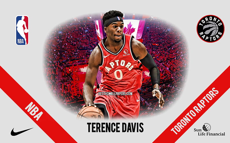 Terence Davis, Toronto Raptors, American Basketball Player, NBA, portrait, USA, basketball, Scotiabank Arena, Toronto Raptors logo, Terence B Davis II, HD wallpaper
