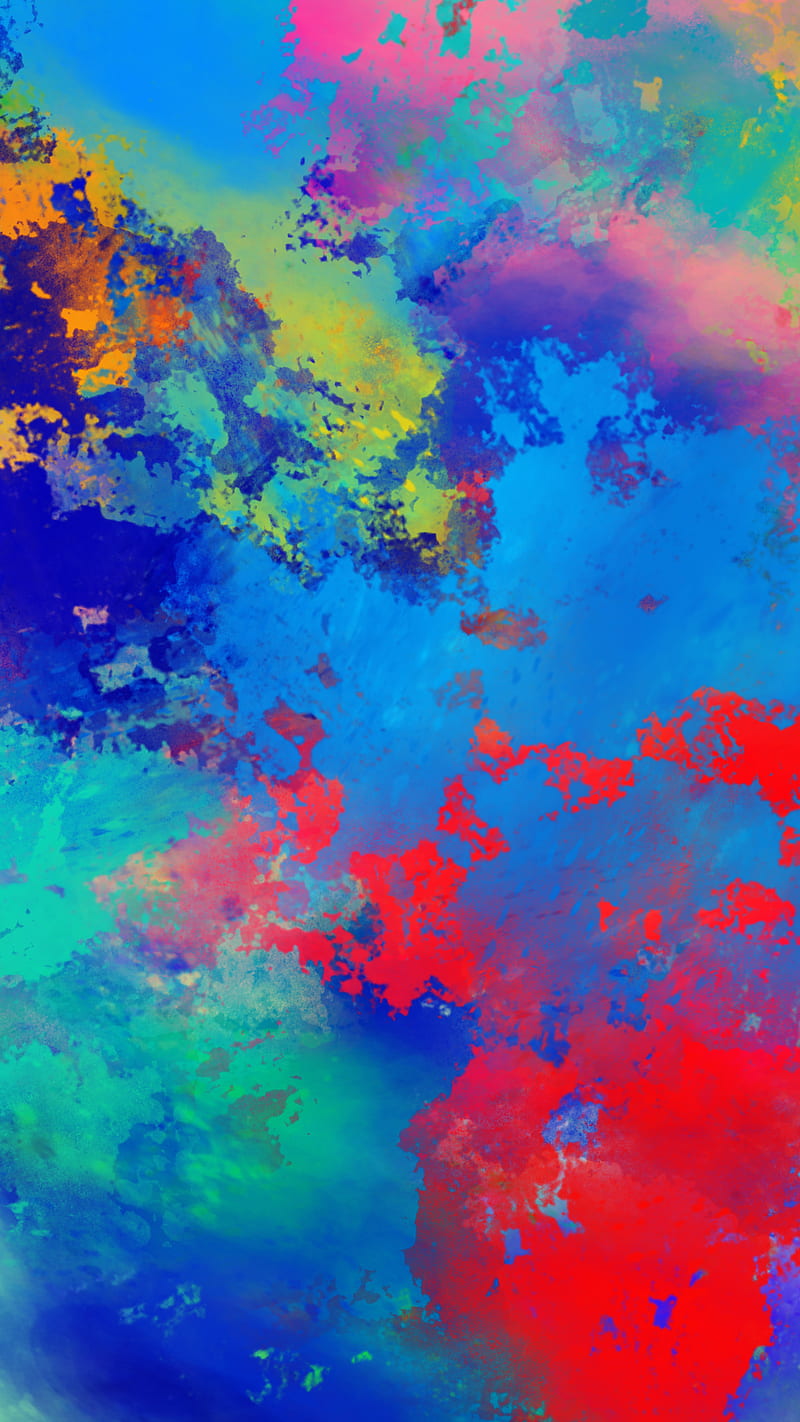 Pixelate E49, Paint, abstract, art, blue, colorful paint, colors, paint , painted, red, splatter, HD phone wallpaper
