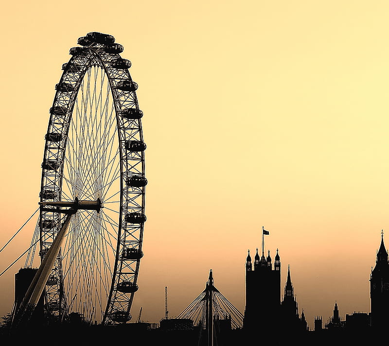 London Eye, ferris wheel, HD wallpaper