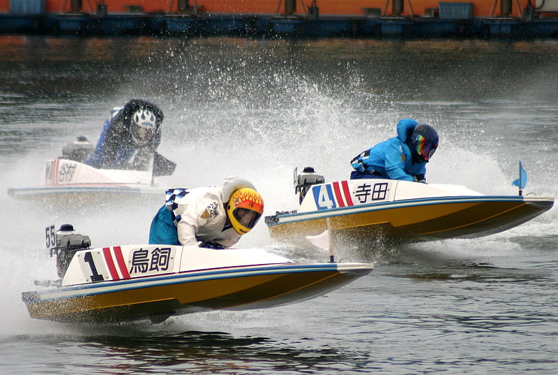 japanese speedboat racing, racing, water, speedboat, japanese, HD wallpaper