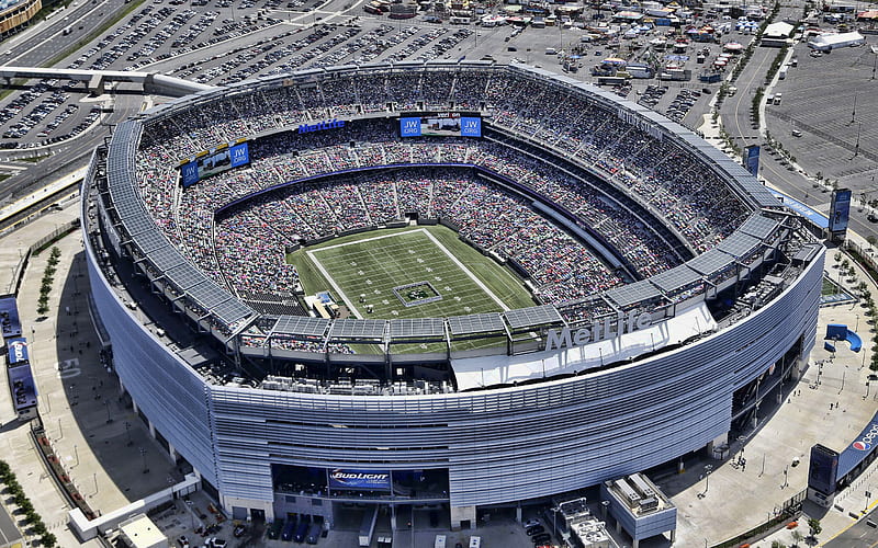 MetLife Stadium, aerial view, NFL, New York Giants stadium, New York Jets stadium, soccer, american football stadium, USA, New Jersey, american stadiums, HD wallpaper