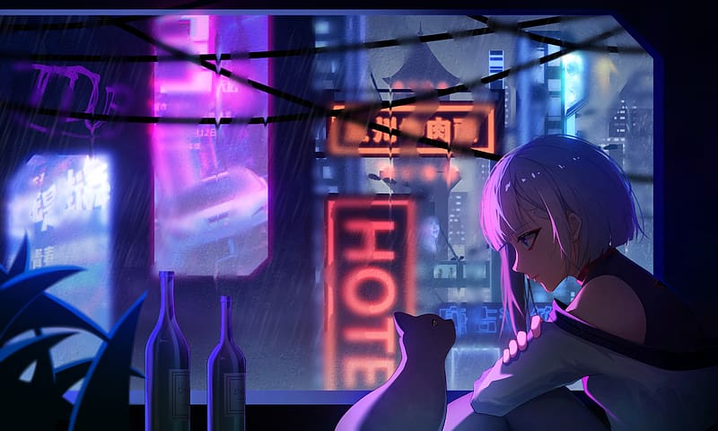 Lucy Cyberpunk Edgerunners Lofi, cyberpunk-edgerunners, cyberpunk, tv-shows, netflix, HD wallpaper