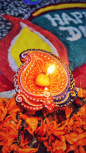 Happy Diwali, diwali, diya, flame, flower, rangoli, HD phone wallpaper |  Peakpx