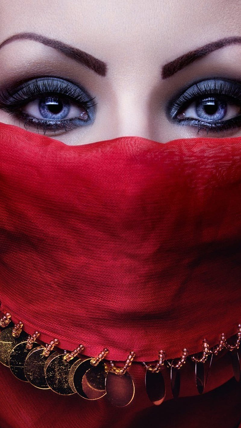 Beautiful Eyes, arabic fashion, eyes, fashion, love, red, HD phone wallpaper