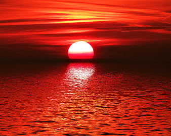 Red Sunset, nexus, sea, HD wallpaper | Peakpx