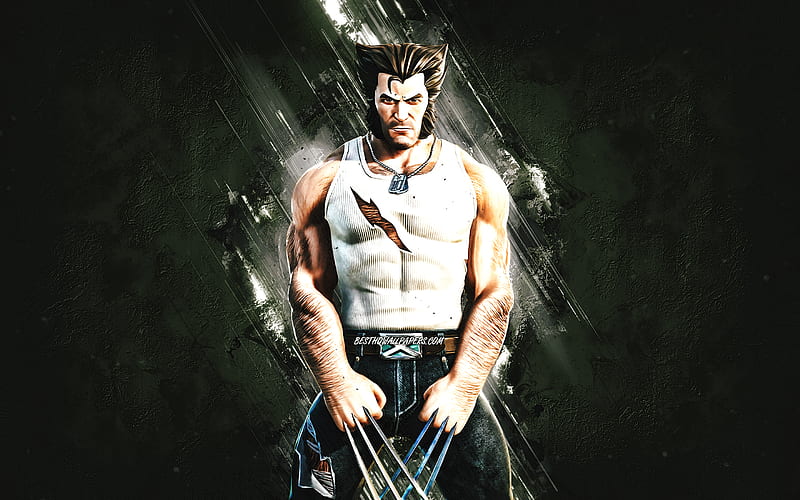 Fortnite Wolverine Logan Skin, Fortnite, main characters, gray stone  background, HD wallpaper | Peakpx