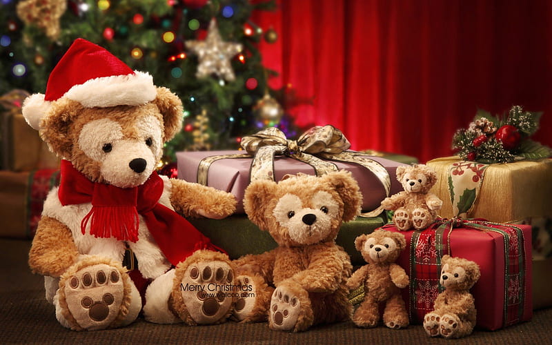 .Xmas in Disneyland., ornaments, family, christmas tree, jolly, curtain, crafts, xmas and new year, greetings, graphy, decorations, toys, holiday, christmas, love four seasons, parcel, creative pre-made, abstract, happy, cute, bears, gifts, celebrations, HD wallpaper