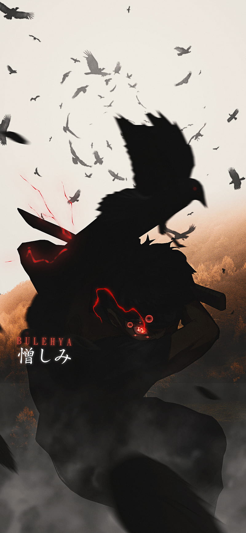 Shisui Uchiha, red eyes, black raven, manga, Shisui of the Body Flicker,  Naruto, HD wallpaper