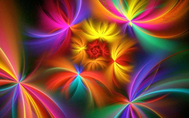 Colorful Fractal, Colorful, Colors, Abstract, Fractal, Hd Wallpaper 