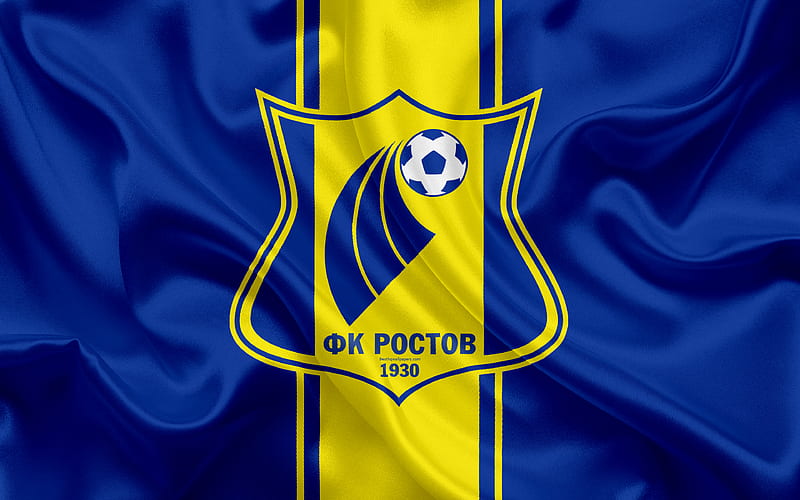 FC Rostov Russian football club, logo, Rostov emblem, Russian football championship, Premier League, football, Rostov-on-Don, Russia, silk flag, HD wallpaper