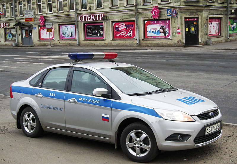 russian police car, russian, police, ford, car, HD wallpaper