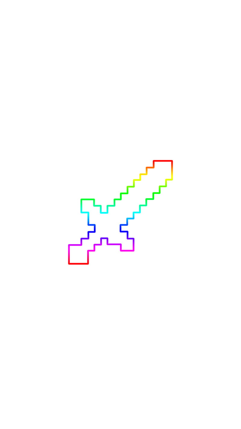 Minecraft Sword, alex, best, galaxy, game, pewdiepie, rainbow, simple, steve, HD phone wallpaper