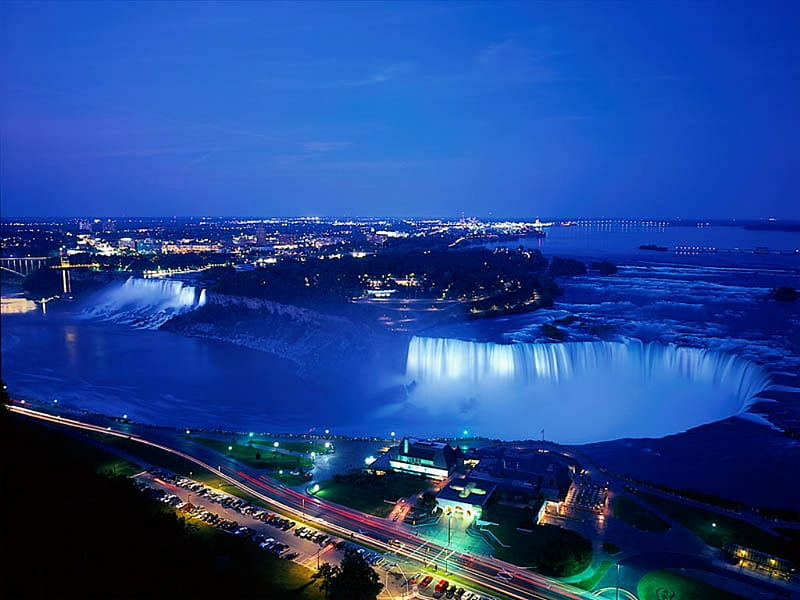 Niagara falls , niagara, water falls, ontario, night, falls, canada, HD wallpaper