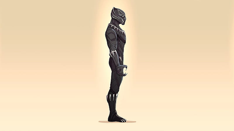 Black Panther Minimalism, black-panther, superheroes, artwork, artist, minimalism, HD wallpaper