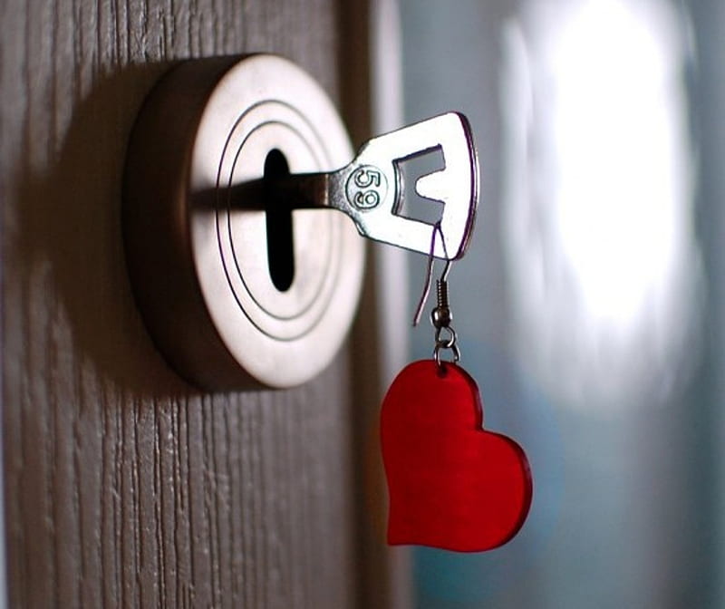 the Key, love, heart, earring, key, jewelry, door, HD wallpaper