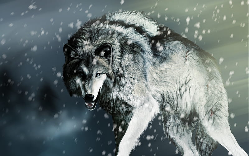 Hunting Wolf, animal, hunt, pest, ryu, HD wallpaper