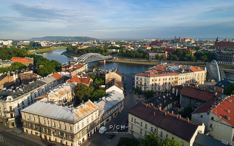 Krakow, Poland, cityscape, Poland, Krakow, river, Vistula, HD wallpaper