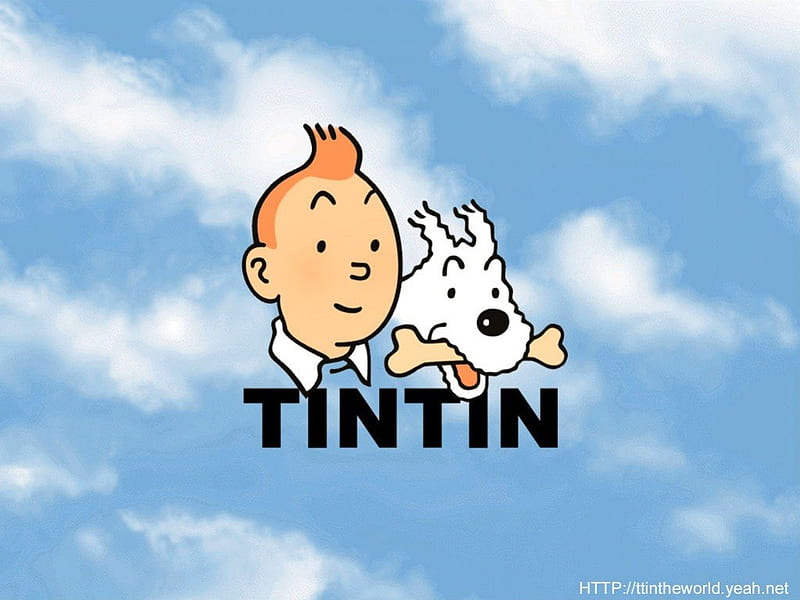 Tintin and Snowy, cartoons, tintin, herge, sky, cartoon, clouds, snowy,  comic, HD wallpaper | Peakpx