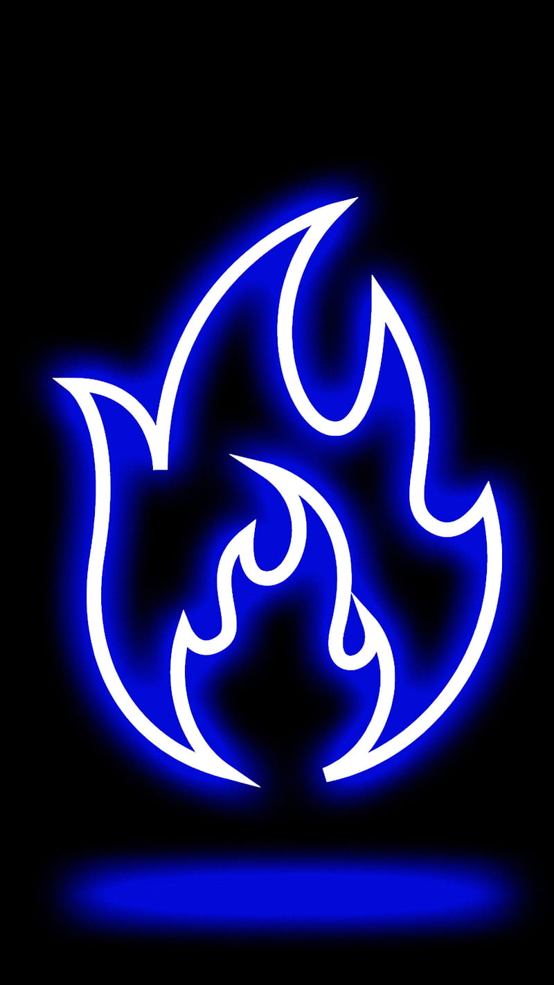 Blue flame, dragon, neon, HD phone wallpaper
