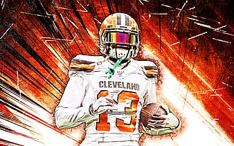 Odell Beckham, grunge art, NFL, Cleveland Browns, american