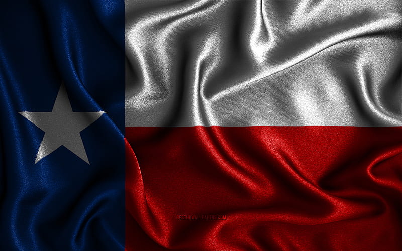 Texas flag, silk wavy flags, american states, USA, Flag of Texas, fabric flags, 3D art, Texas, United States of America, Texas 3D flag, US states, HD wallpaper