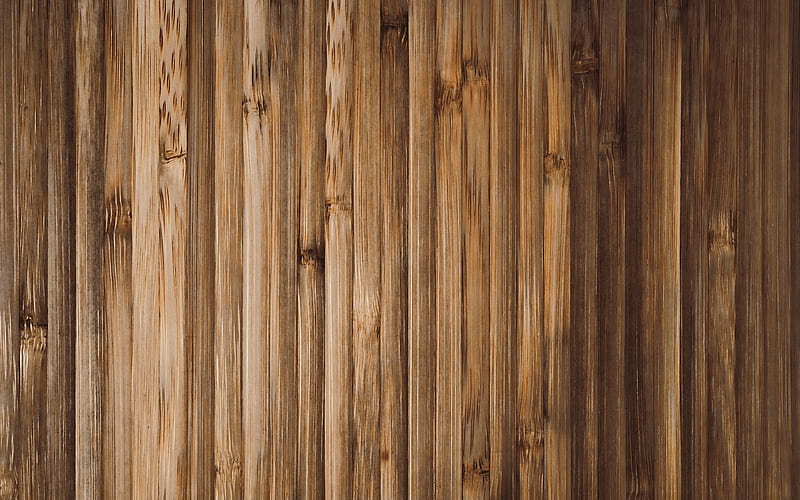 vertical bamboo sticks brown bamboo, bamboo canes, bamboo sticks, bambusoideae sticks, wooden textures, macro, background with bamboo, bamboo, HD wallpaper