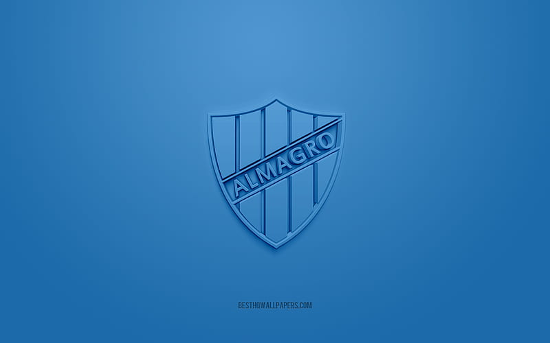 Club Almagro, creative 3D logo, blue background, Argentine football team, Primera B Nacional, Almagro, Argentina, 3d art, football, Club Almagro 3d logo, HD wallpaper