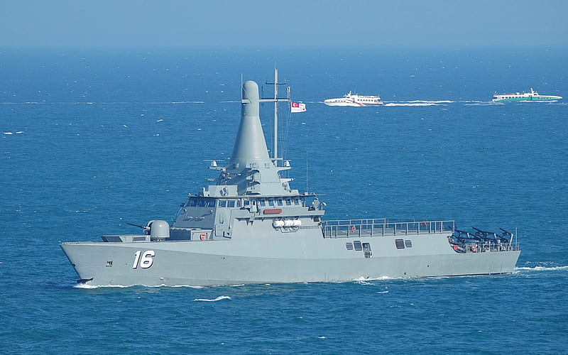 RSS Sovereignty 16, Fearless-class patrol vessel, Republic of Singapore Navy, RSN, warship, frigate, HD wallpaper