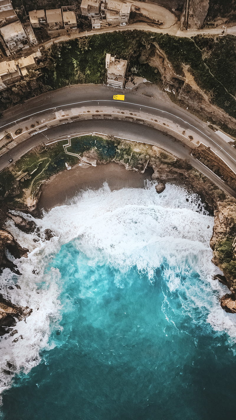 Aerial view of water waves, HD phone wallpaper | Peakpx