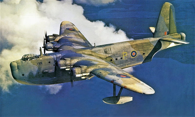 Short Shetland Artwork, World War Two Aircraft, World War Two, Short Shetland, HD wallpaper