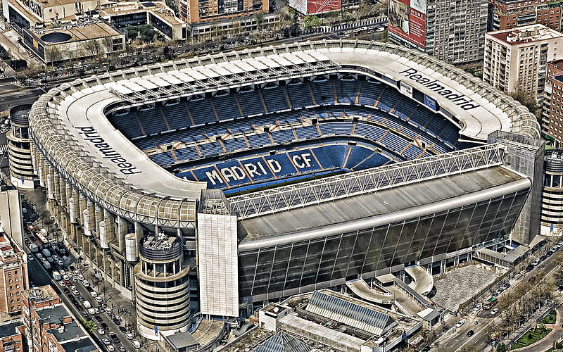 Santiago Bernabeu Stadium, Madrid, Spain, Real Madrid Stadium, Spanish Football Stadiums, La Liga, Football, Real Madrid CF, HD wallpaper