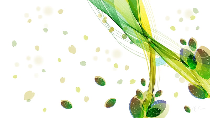 Abstract Nature Leaves, leaves, bokeh, summer, scatter, spring, abstract, Firefox Persona theme, HD wallpaper