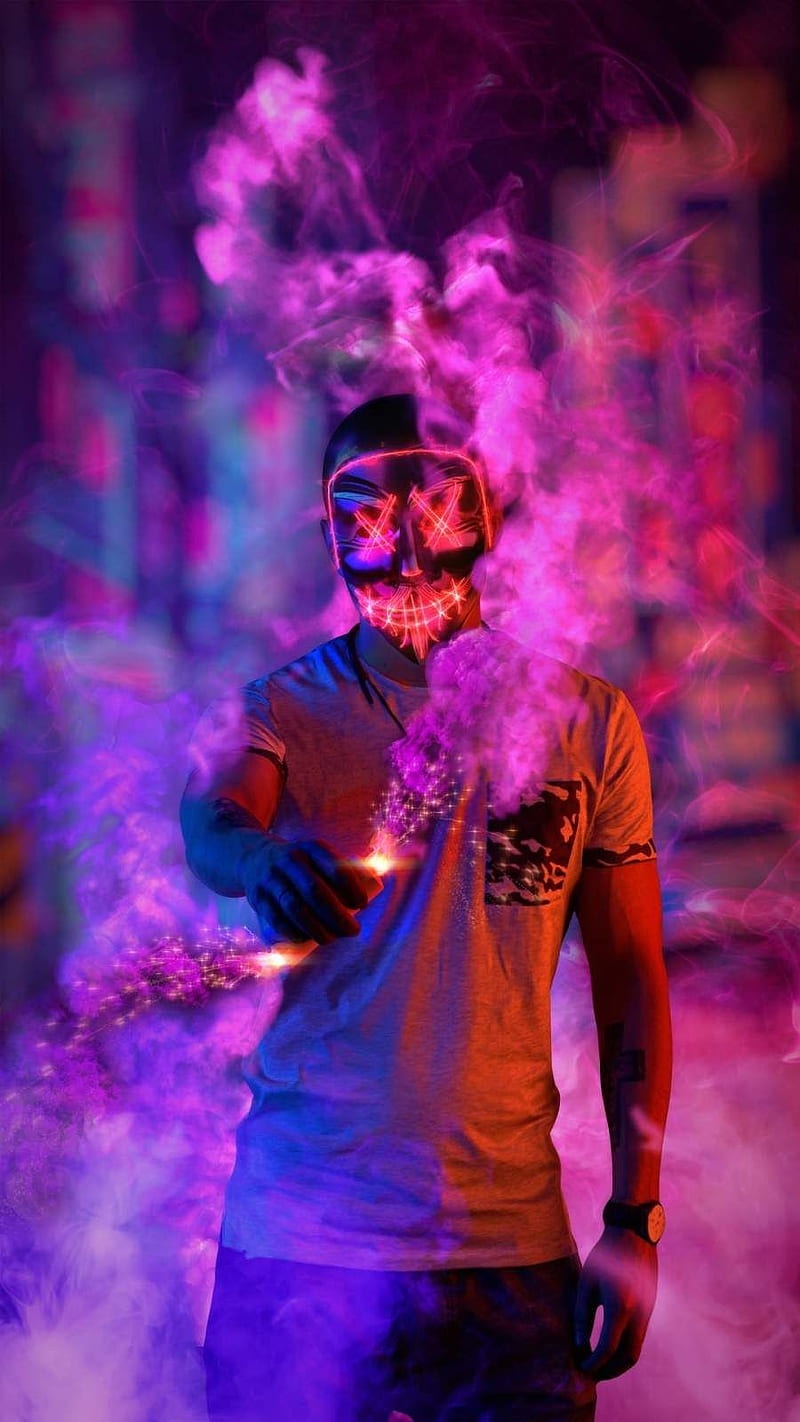 Anonymus Mask Smoke iPhone . Hipster , iPhone , iPhone travel, HD phone wallpaper