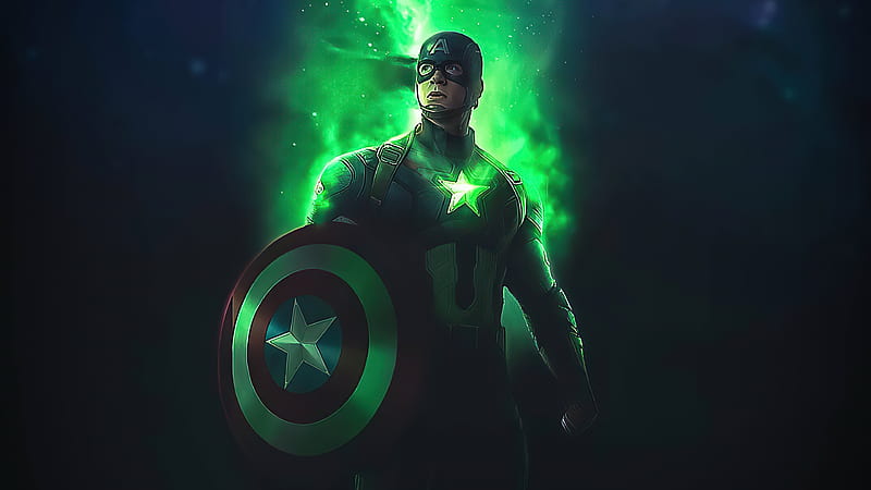 Captain America Time Stone , captain-america, superheroes, artwork, artist, HD wallpaper