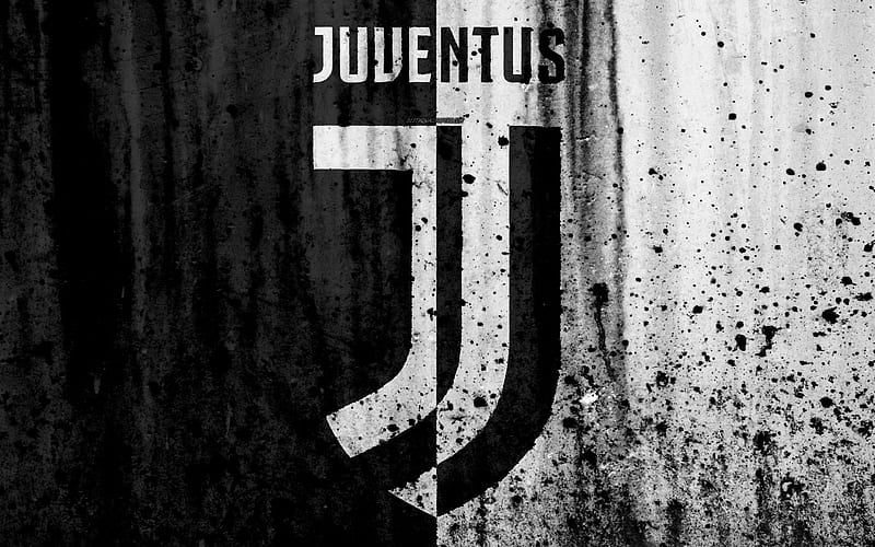 Juventus new logo, Serie A, FC Juventus, Italy, stone texture, new Juventus logo, Juve, soccer, HD wallpaper