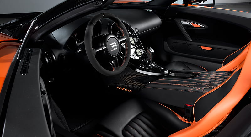 Bugatti Veyron 16.4 Grand Sport Vitesse World Record Car - Interior, HD wallpaper