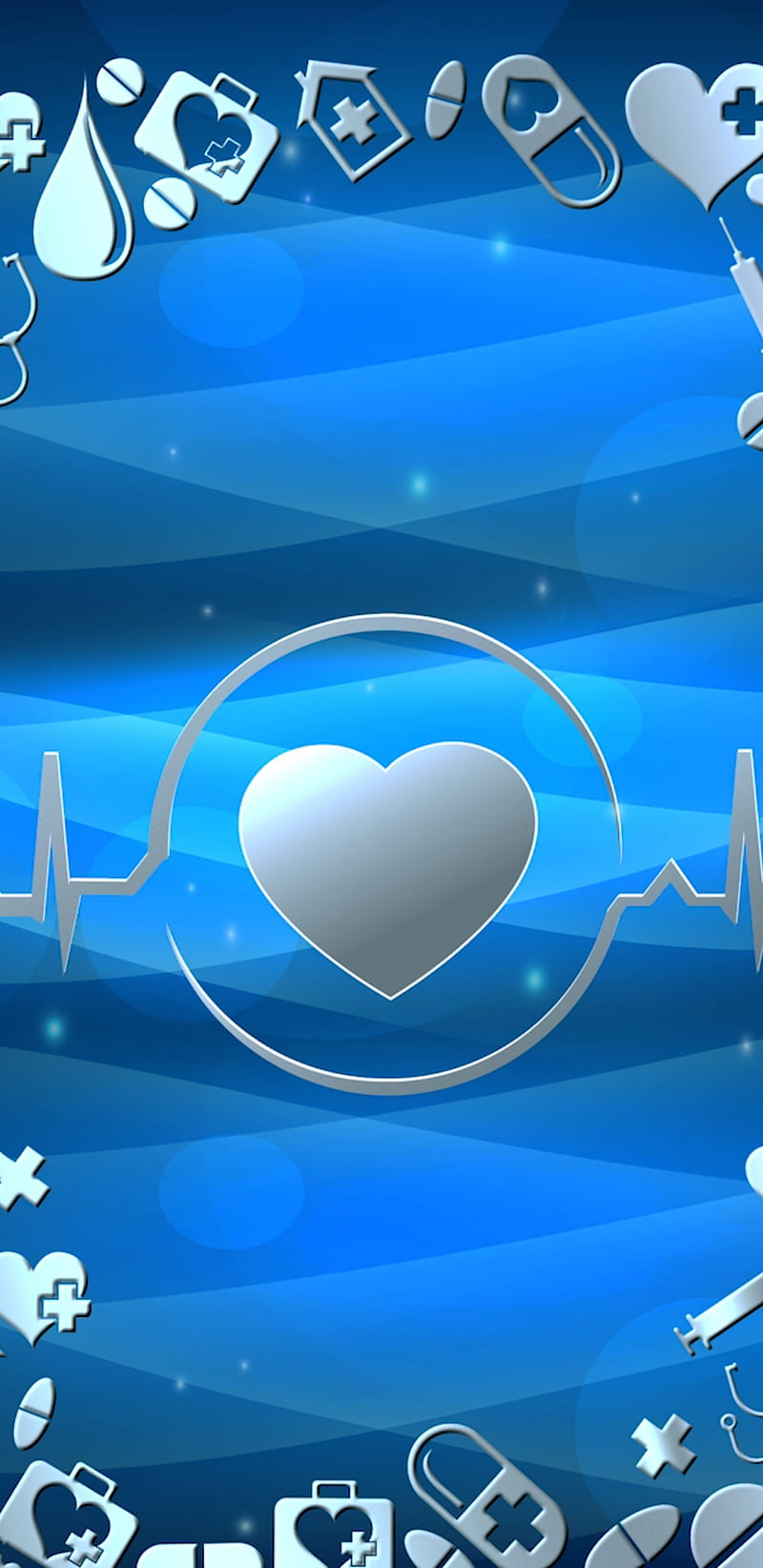 Blue Medical, heart, heart, HD phone wallpaper | Peakpx